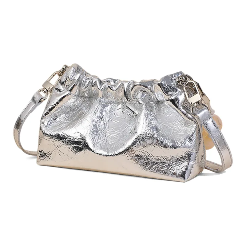COMELY Synthetic Leather One Shoulder Handbag Regular Women's Silver/Black-3