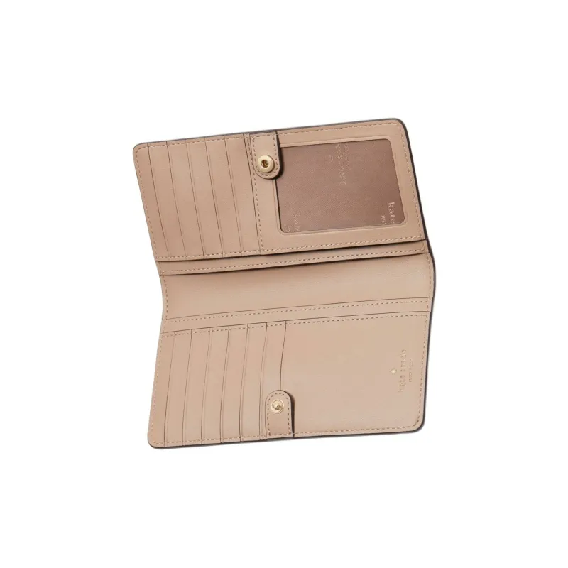 Kate Spade Saffiano Leather Wallet Large Size Women's Egg White Crispy Skin-4