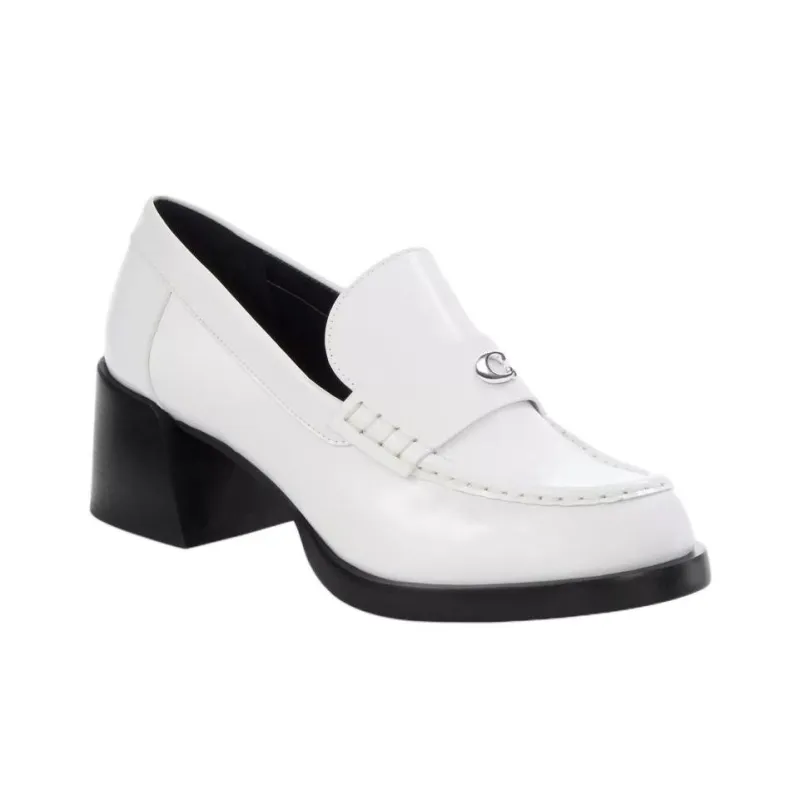 COACH Natalie Loafers 5cm Women's White-2