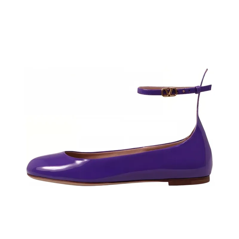 Valentino Tan-Go Round Toe Ballerina Shoes Women's-0