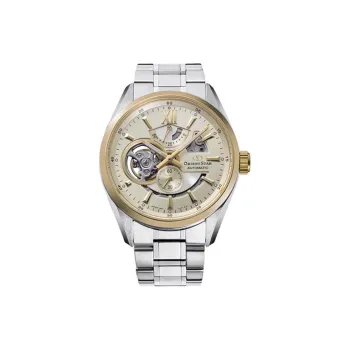 ORIENT Automatic/Manual Mechanical Movement Stainless Steel Watchband Watch Men's Watches Cut Out Dial