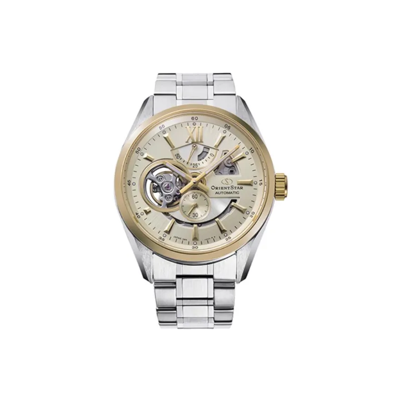 ORIENT Automatic/Manual Mechanical Movement Stainless Steel Watchband Watch Men's Watches Cut Out Dial-0