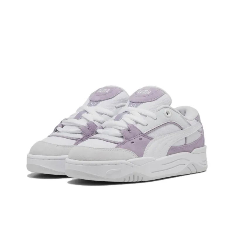 PUMA 180 Anti Slip Wear Resistant Low Top Skateboard Shoes Women's White Purple-2