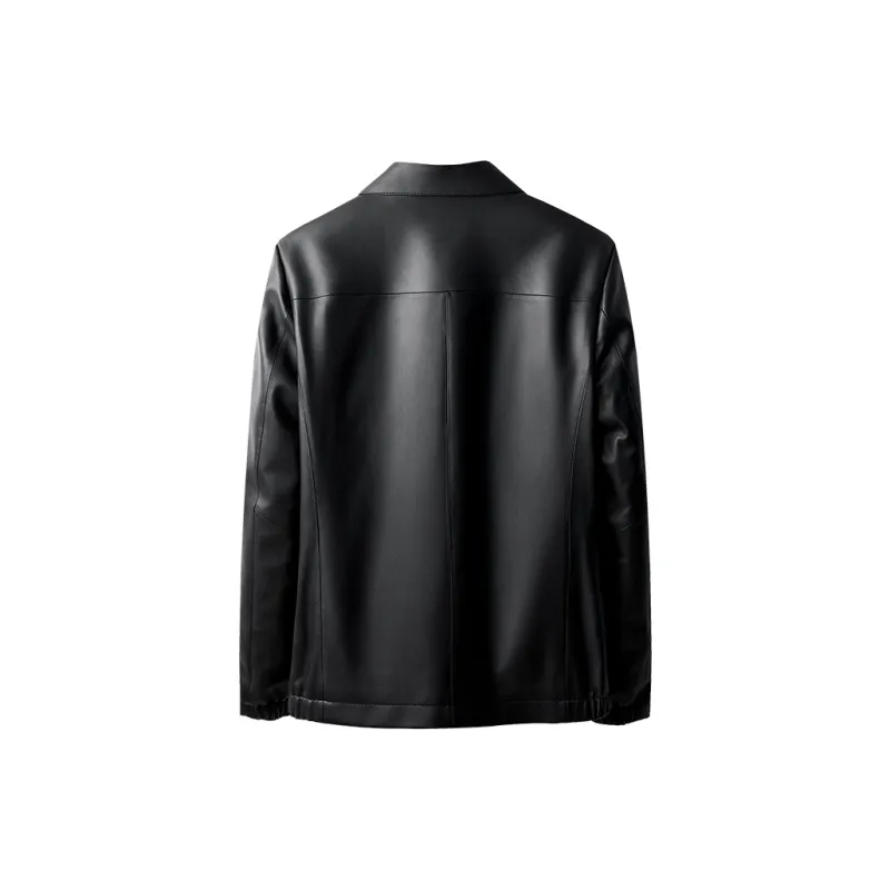 PIERRE CARDIN Leather Jacket Men's Black-1