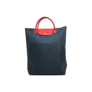 LONGCHAMP Le Pliage Re-play Canvas Tote Bag Shopping Bag Handbag Women's Green & Blue
