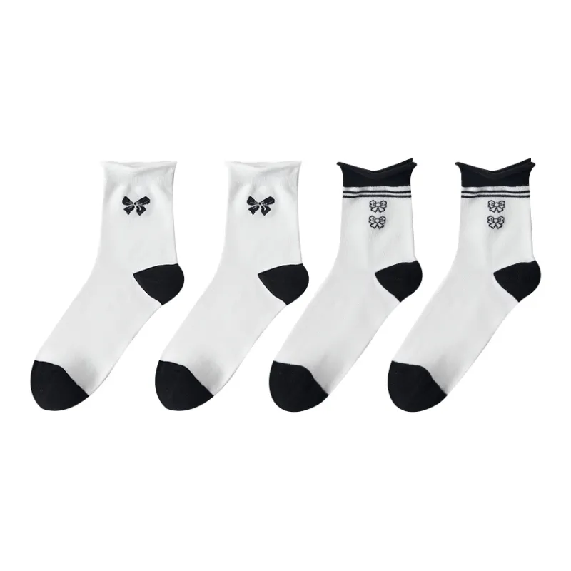 MIIOW Mid Calf Socks Women's 4 Pack-4