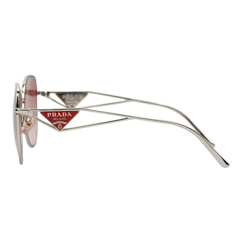 PRADA Triangle logo Round frame Sunglasses-5