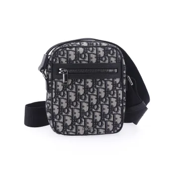 DIOR Embroidery With Cow Leather Messenger Bag, Crossbody Bag, Shoulder Bag Men's