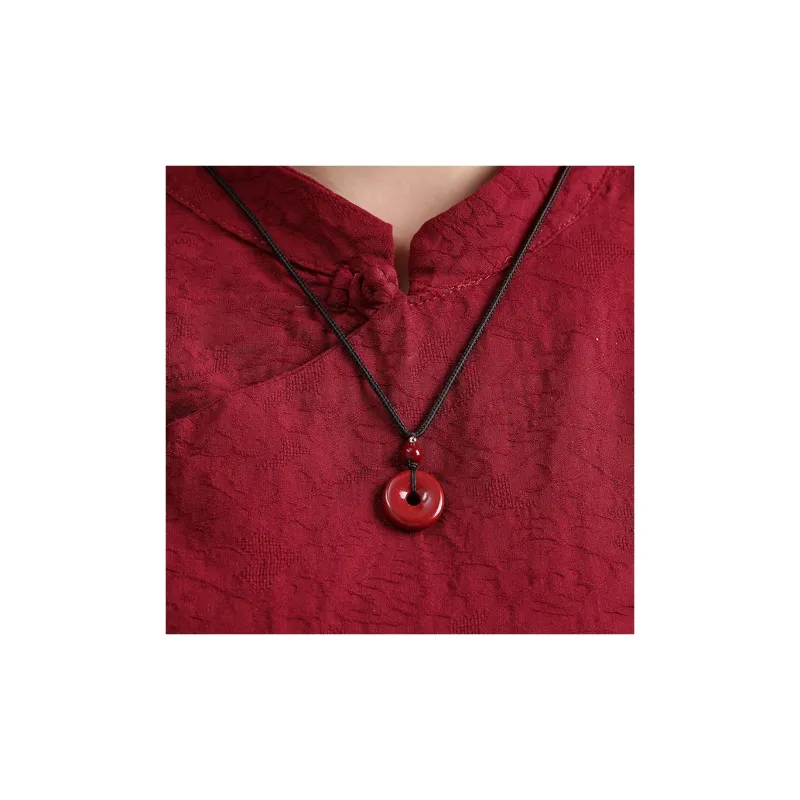 Drunk On The City Reconstructed Cinnabar Jade Pendants Unisex-1