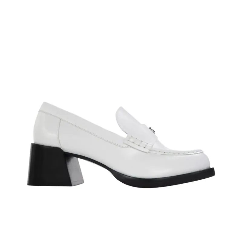 COACH Natalie Loafers 5cm Women's White-1