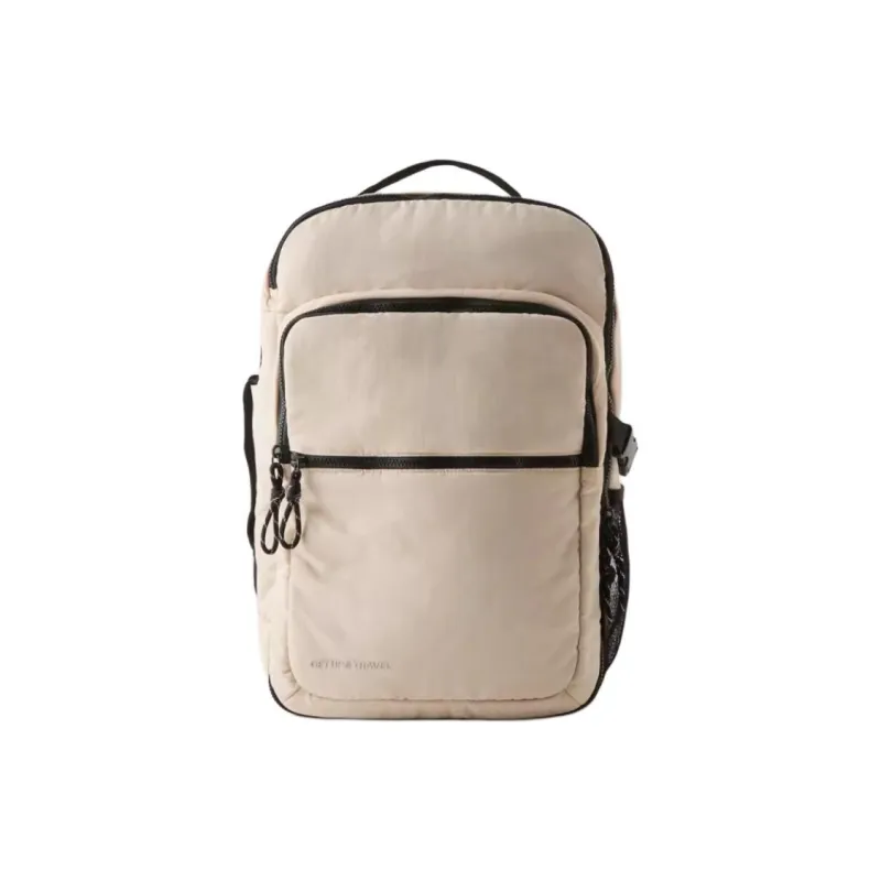 ZARA Polyamide Backpack Regular Women's Light Beige Yellow-0