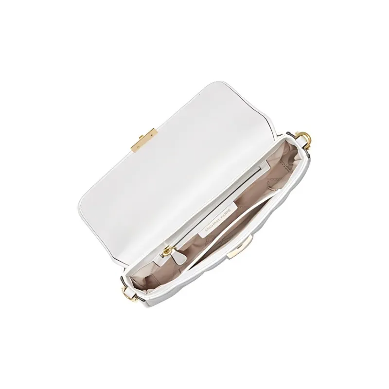 MICHAEL KORS Bradshaw Leather Shoulder Bag Crossbody Bag Handbag Small Size Women's White-2