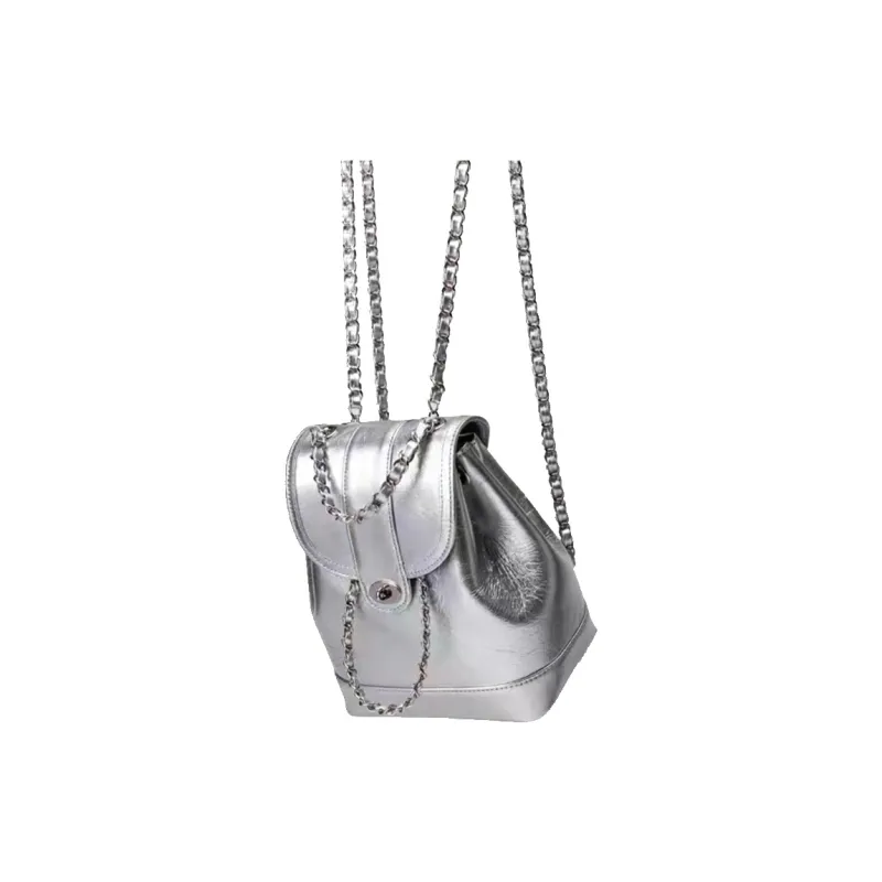 SEVENMOONS PU Backpack Regular Unisex Black/White/Black White/Silver-3