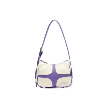 LiNing Polyamide With Nylon Handbag, Shoulder Bag Regular Women's White Purple