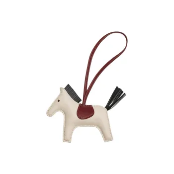 HERMES Rodeo Milo Lambskin Pendant Bag Accessories Medium Size Unisex Chalk White