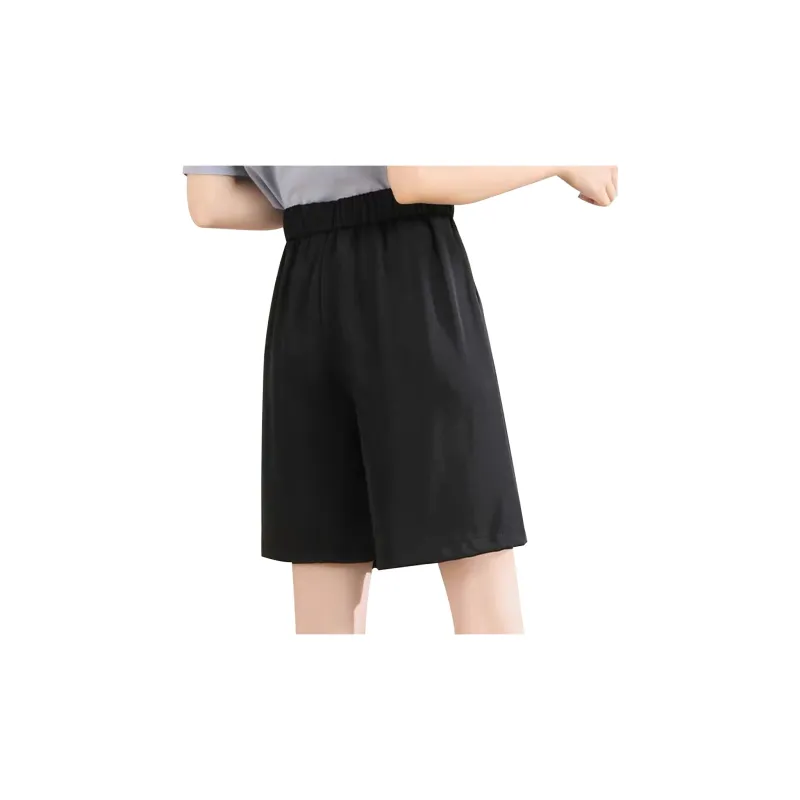 JEANSWEST Fashion Versatile Solid Color Basic Commute High Rise Cooling Comfortable Fitted Zip Closure Summer Women's-1