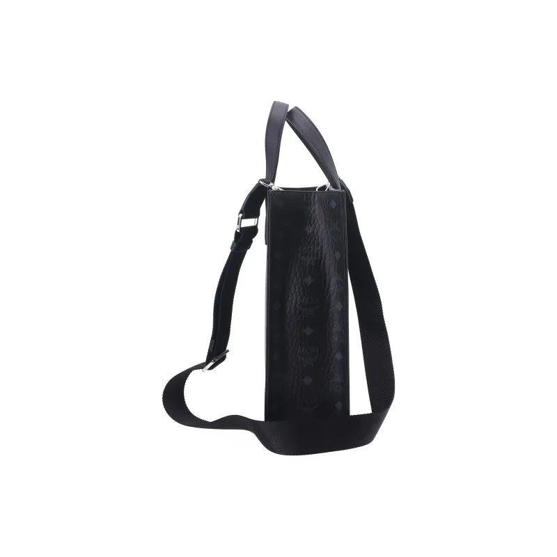 MCM Klassik Visetos Coated Canvas Tote Bag Shopping Bag Shoulder Bag Crossbody Bag Handbag Small Size Unisex Black-2