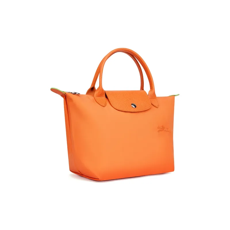 LONGCHAMP Le Pliage Green Recycled Canvas One Shoulder Handbag Small Size Women's Orange-2