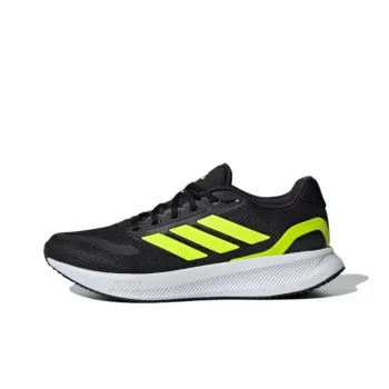 Adidas Runfalcon 5.0 Anti Slip Wear Resistant Low Top Casual Running Shoes Men's Black Yellow