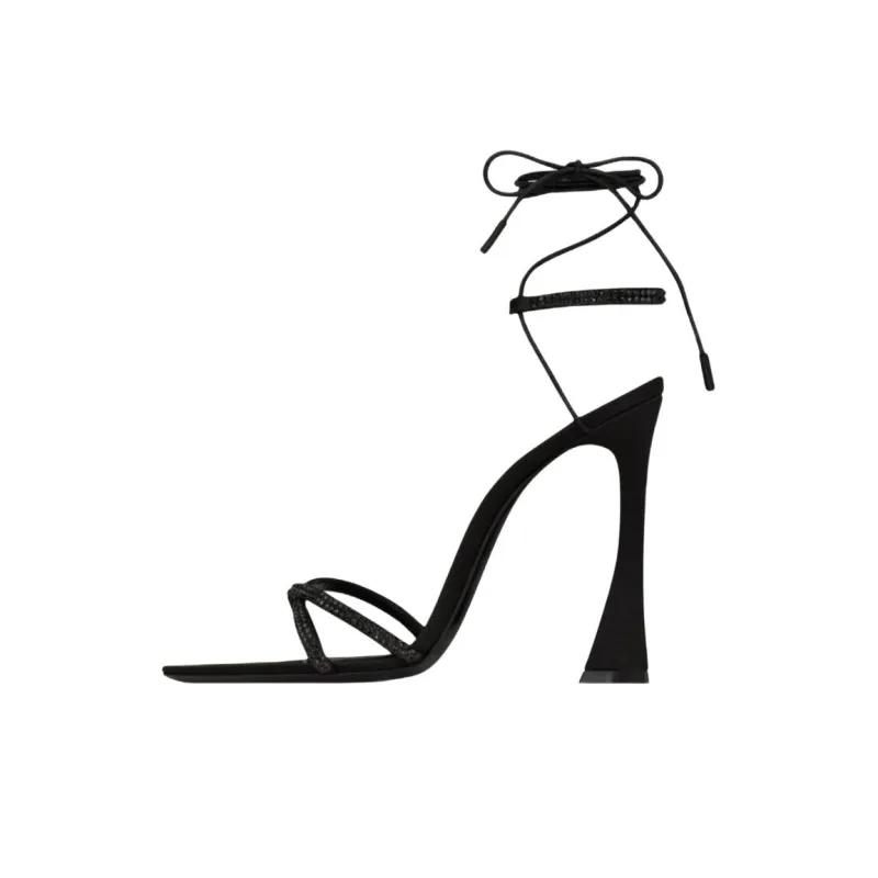 SAINT LAURENT Liza One Strap Sandals 11cm Women's Black-0