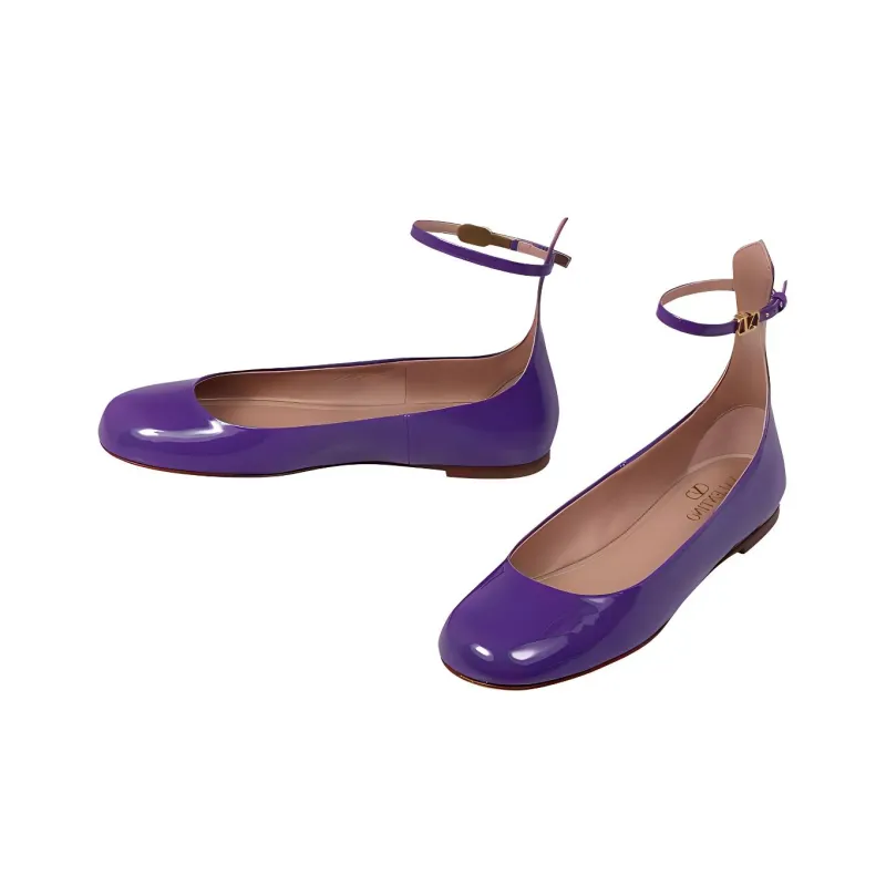 Valentino Tan-Go Round Toe Ballerina Shoes Women's-2