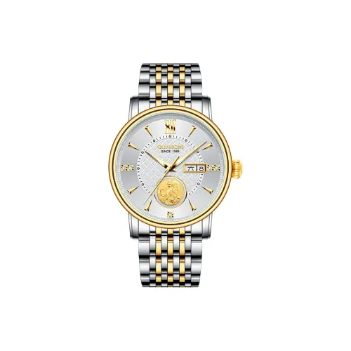GUANQIN GJ16277 Automatic Mechanical Movement Stainless Steel Watchband Watch Men's Watches Silver Dial