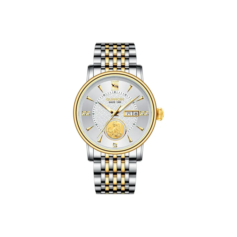 GUANQIN GJ16277 Automatic Mechanical Movement Stainless Steel Watchband Watch Men's Watches Silver Dial-0