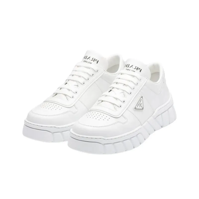 PRADA Voluminous Sneakers Leather White White-2