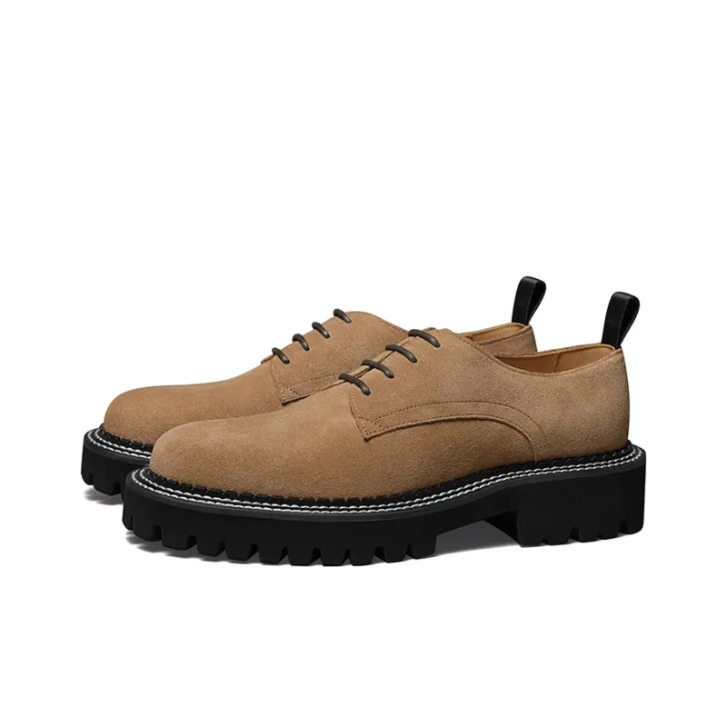 THOM WILLS Business Commute Derby Shoes Casual Single Shoes Women's Light Brown-1
