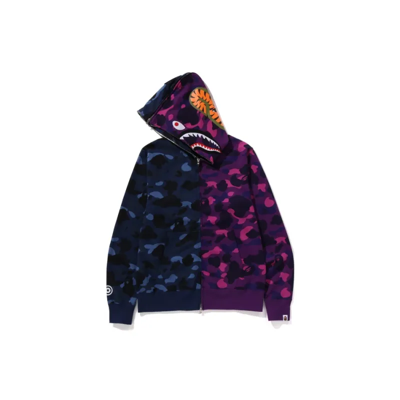 Bape Color Camo Separate Shark Full Zip Hoodie-4