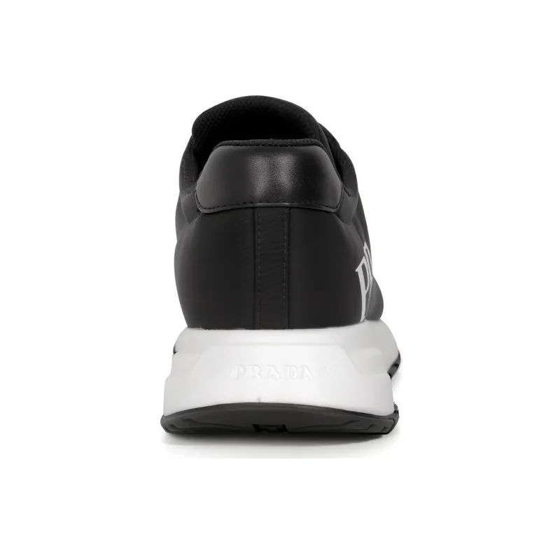 PRADA Low Top Casual Shoes Women's Black White-3