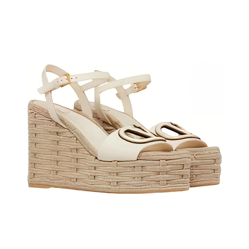 Valentino Vlogo Strap Sandals 11cm Women's White-2