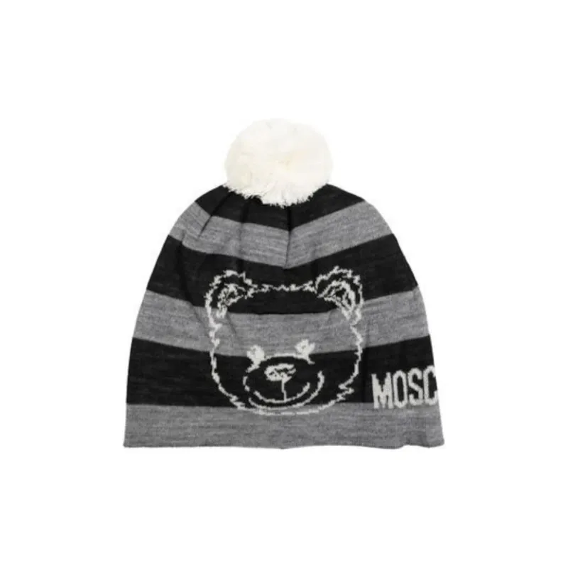 MOSCHINO Teddy Bear Detailed Knitted Beanie-0