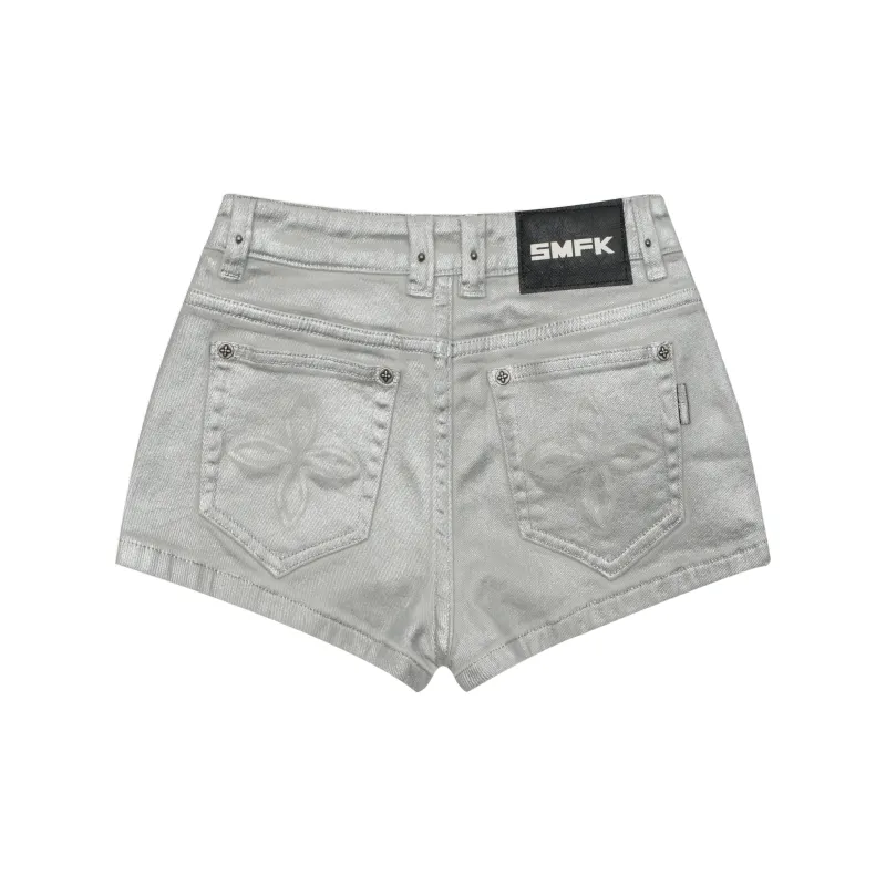 SMFK Denim Shorts Women's Starry Silver-1