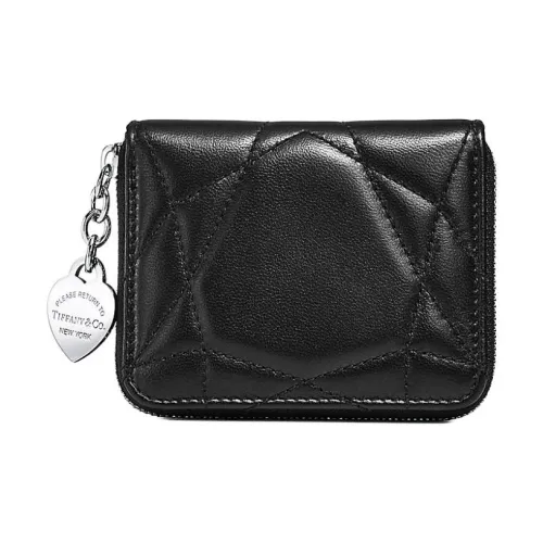 TIFFANY & CO. Return To Tiffany Collection Smooth Finish Lambskin Wallet Small Size Women's Black