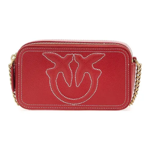 PINKO Cow Leather Camera Bags Crossbody Bag Shoulder Bag Women's Red