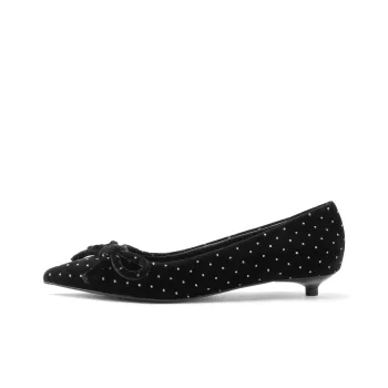 CHARLES&KEITH Small CK Casual Single Shoes 2cm Women's BLACK TEXTURED Black Textured/Pink Pink