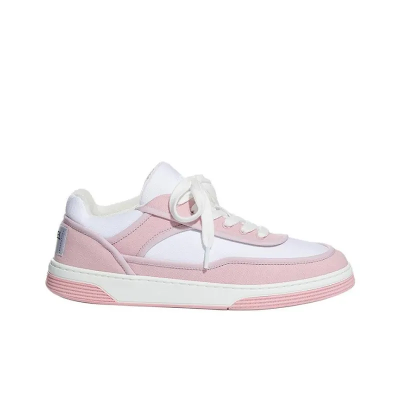 CHANEL Low Top Stylish Skateboarding Shoes Women's Pink White-1