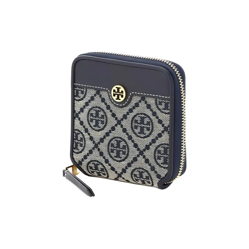 TORY BURCH Cow Leather Denim Wallet Women's Blue-1