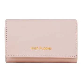 Hush Puppies Top Grain Cow Leather Key Pouch Wallets Women's Pink