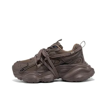 Warrior Students' Sports Casual Shoes Lightweight Low Top Chunky Sneakers Women's Brown