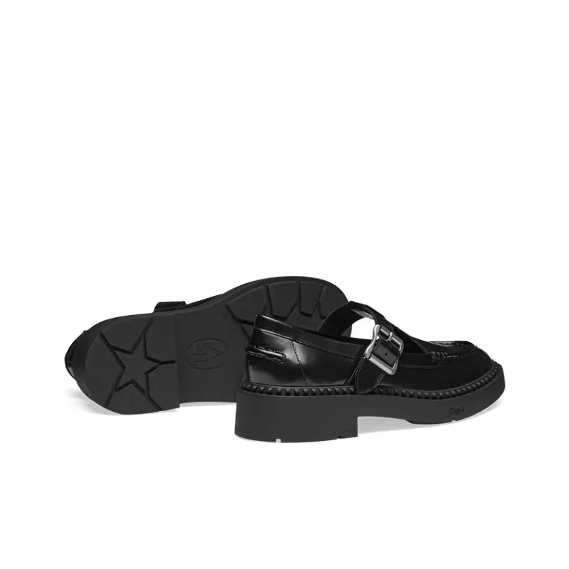 ASH MASON Collection High Heel Buckle Strap Chunky Heel Single Shoe Trendy Shoe Women's-4