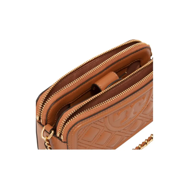 TORY BURCH Fleming Lambskin Camera Bag, Crossbody Bag, Shoulder Bag Women's Tea Brown-2