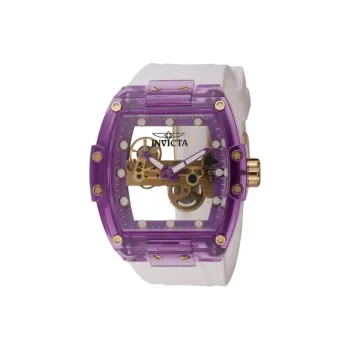 INVICTA Wrist Watch Mechanical Movement Silicone Strap 47.5mm Cut-Out Dial Men's Watches