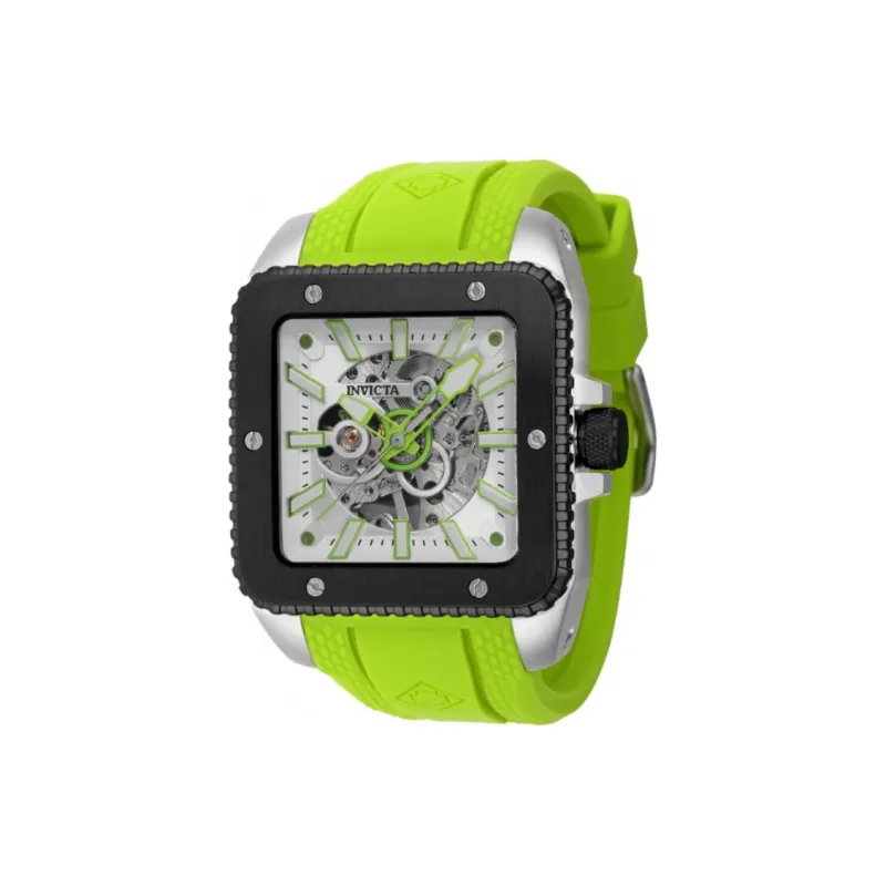 INVICTA Wrist Watch Mechanical Movement Silicone Strap 45mm Cut-Out Dial Men's Watches-0
