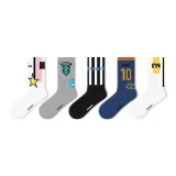 Sports Crew Socks D Set-5 Pack[Suitable for Size 36-43]