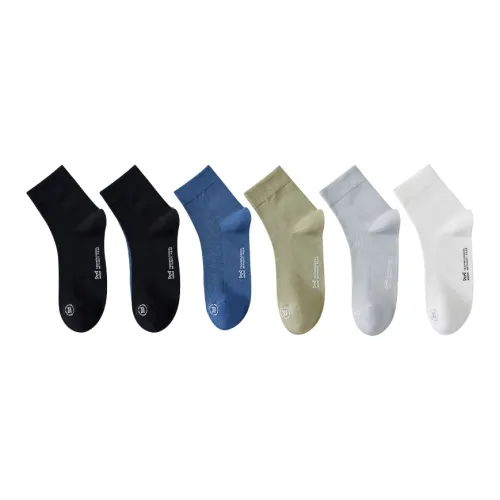 MIIOW Mid-Calf Socks Men's 6 Pack