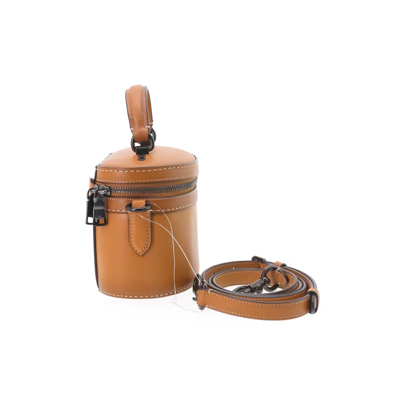 COACH Trail Leather Box Bag, One Shoulder Handbag, Crossbody Bag Women's Earthy Orange-2