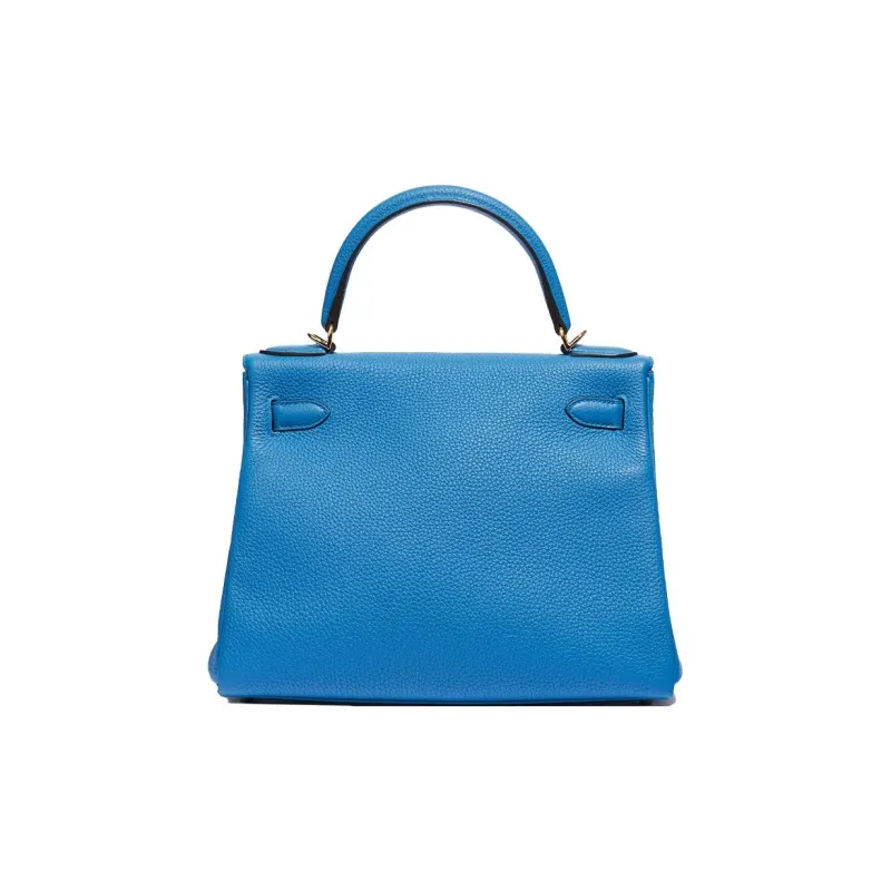 HERMES Kelly Togo Calfskin Kelly Bag Handbags Regular Women's B3 Bleu Zanzibar Tanzanian Blue-2