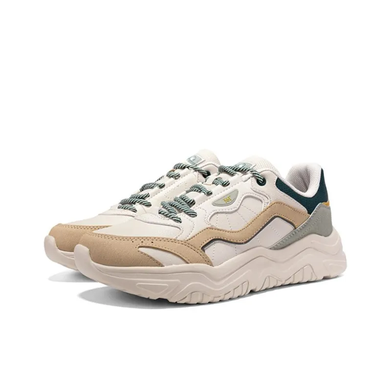 361° Abrasion Resistant Slip Resistant Low Top Casual Shoes Men's Beige Green-2